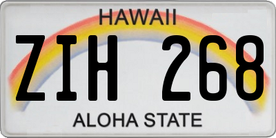 HI license plate ZIH268