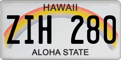 HI license plate ZIH280