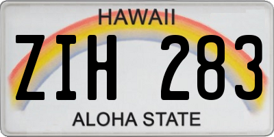 HI license plate ZIH283