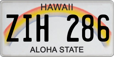HI license plate ZIH286