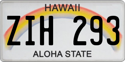 HI license plate ZIH293