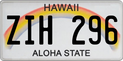 HI license plate ZIH296
