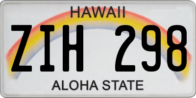 HI license plate ZIH298