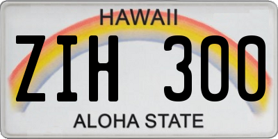HI license plate ZIH300