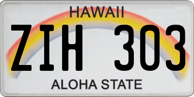 HI license plate ZIH303