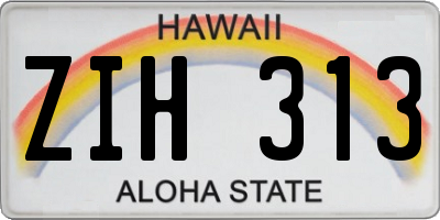 HI license plate ZIH313