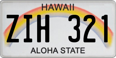 HI license plate ZIH321