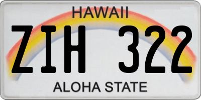 HI license plate ZIH322