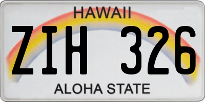HI license plate ZIH326