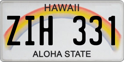 HI license plate ZIH331