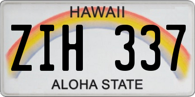 HI license plate ZIH337