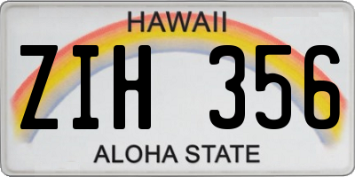 HI license plate ZIH356