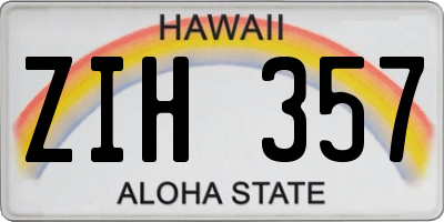 HI license plate ZIH357