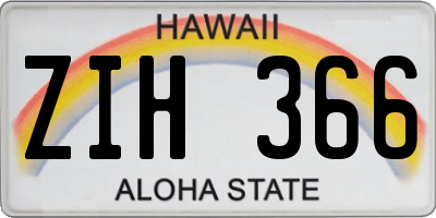 HI license plate ZIH366