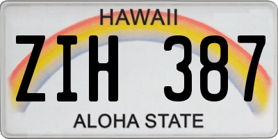 HI license plate ZIH387