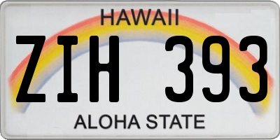 HI license plate ZIH393