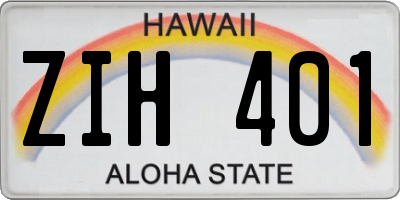 HI license plate ZIH401