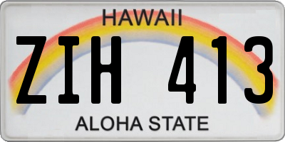 HI license plate ZIH413