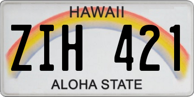HI license plate ZIH421
