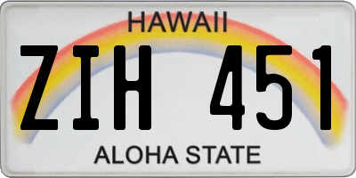 HI license plate ZIH451