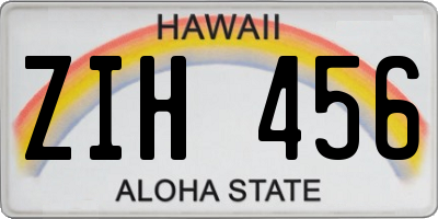HI license plate ZIH456