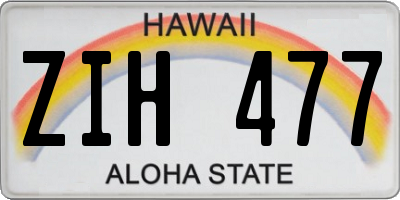 HI license plate ZIH477