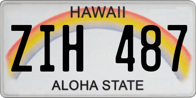 HI license plate ZIH487