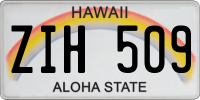 HI license plate ZIH509