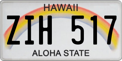 HI license plate ZIH517