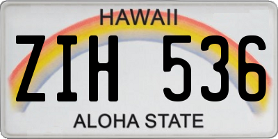 HI license plate ZIH536