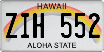 HI license plate ZIH552