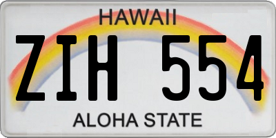 HI license plate ZIH554