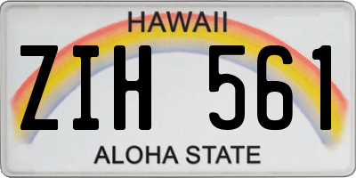 HI license plate ZIH561