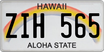 HI license plate ZIH565