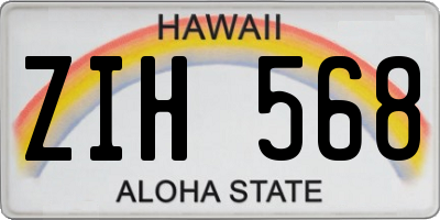 HI license plate ZIH568