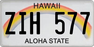 HI license plate ZIH577
