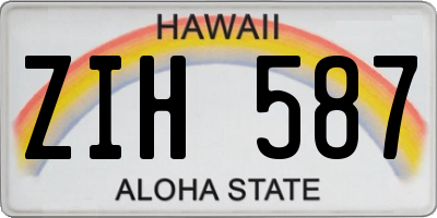 HI license plate ZIH587