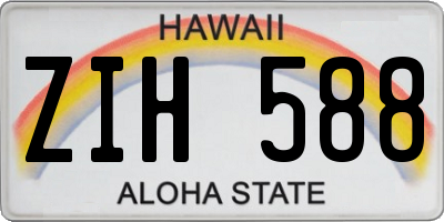 HI license plate ZIH588