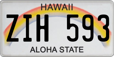 HI license plate ZIH593