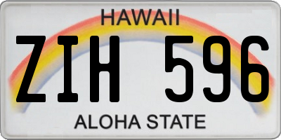 HI license plate ZIH596