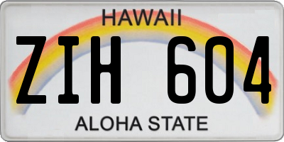 HI license plate ZIH604