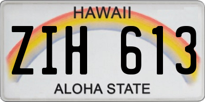 HI license plate ZIH613