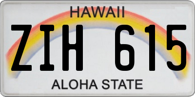 HI license plate ZIH615