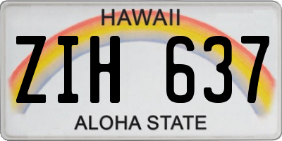 HI license plate ZIH637
