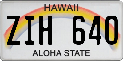 HI license plate ZIH640
