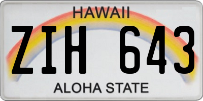 HI license plate ZIH643