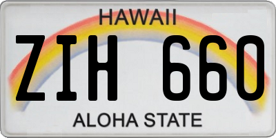HI license plate ZIH660