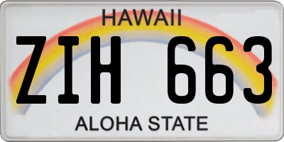 HI license plate ZIH663
