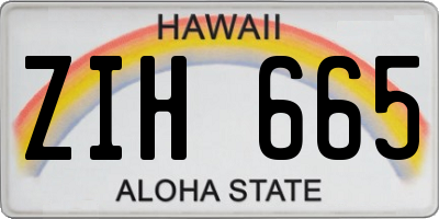 HI license plate ZIH665