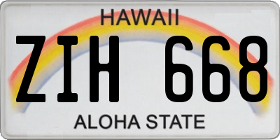 HI license plate ZIH668